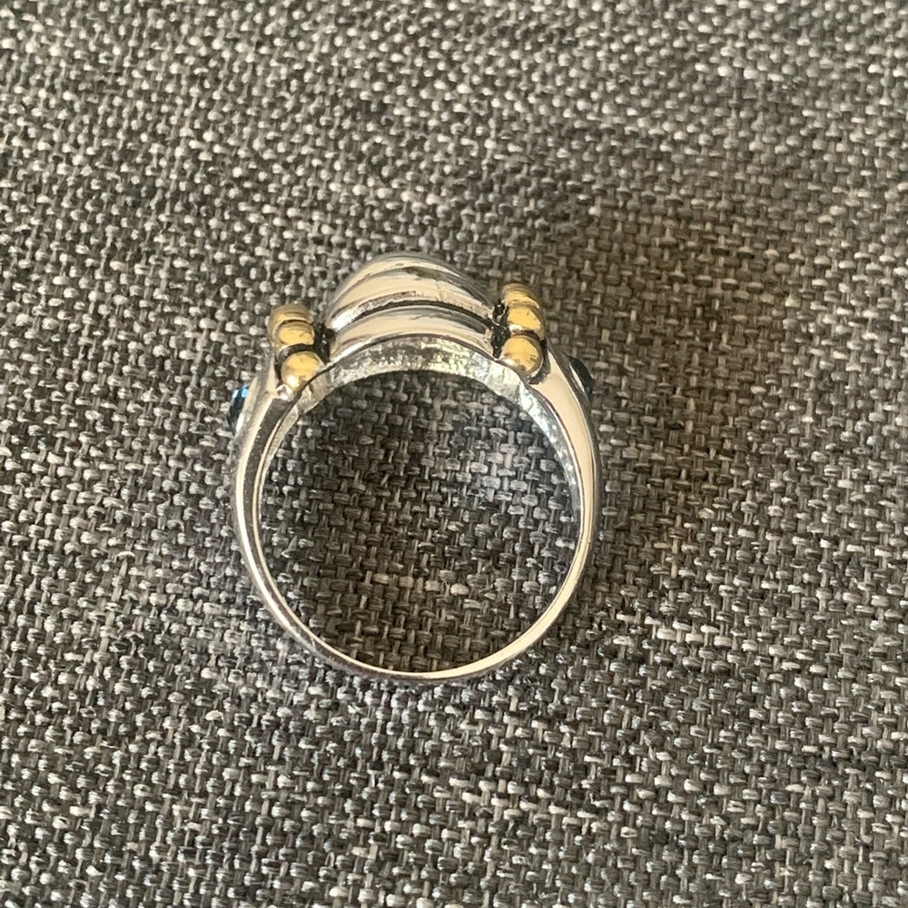 ✨NEW✨STUNNING SILVER & GOLD GEMSTONE SILVER RING - Picture 7 of 8